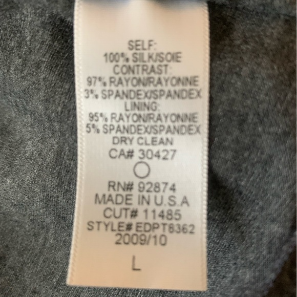 NWT Ella Moss Charcoal Gray Mini Sundress Sheer Overlay Size L - Picture 8 of 9